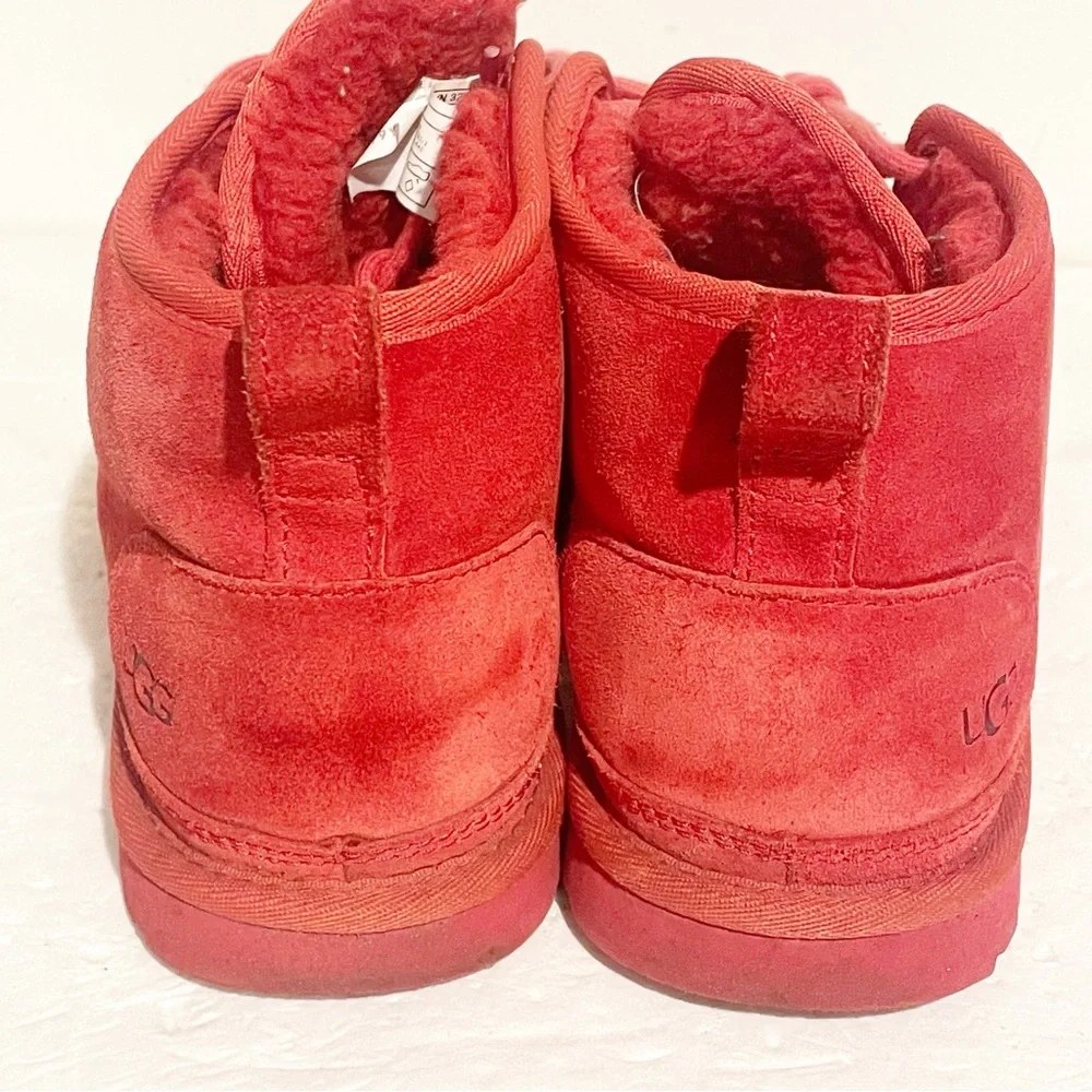 UGG Mens Size 6‎ Neumel Samba Red Suede Sheep Wool Ankle Boots